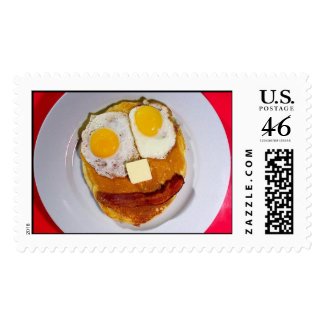 EGGS BUTTER BACON PANCAKE FACE stamp