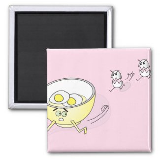 Eggs Chasing a Bowl Magnet magnet