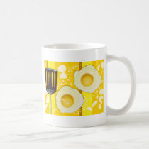 illustration, yellow, cooking, fried, design, funny, egg, pop, food, cute, breakfast, colorful, happy, eat, food groups, Mug with custom graphic design