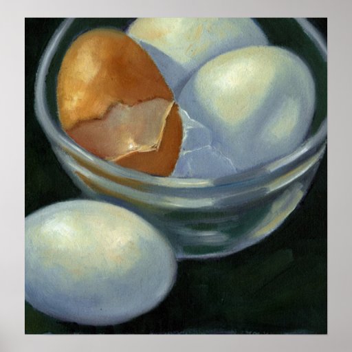 EGGS OIL PAINTING CANVAS PRINT, LARGE Zazzle