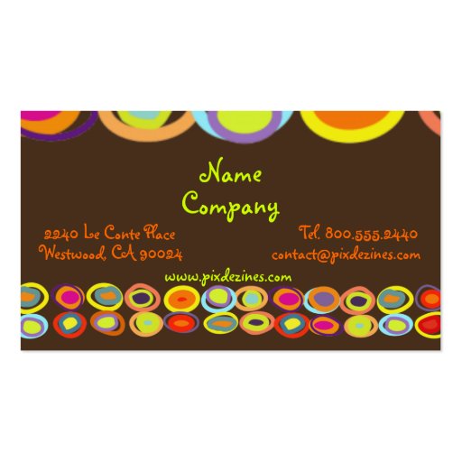 Eggs Profile Cards, colorful organic shapes Business Cards (front side)