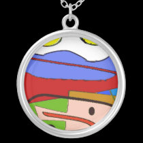 Eggs Up Abstract Repeat necklaces