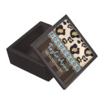 Eggshell Blue Leopard Print Keepsake Gift Box Premium Trinket Boxes