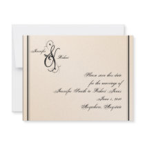 Eggshell Elegance Wedding Save the Date Announcement