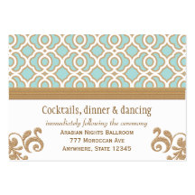 Eggshell Gold Moroccan Reception Enclosure Cards Business Card