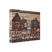 Egon Schiele - casas con las líneas que se lavan Impresion En Lona