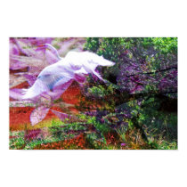 Egret and allium collage - Print