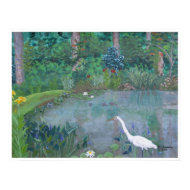 Egret in Pond print