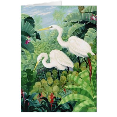 Egret Pair Card by MartinArtStudio