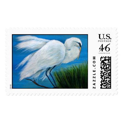 egret stamps by klocke
