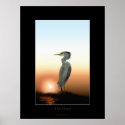 EGRET & SUNSET Art Print
