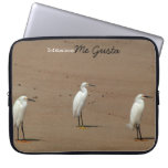 Egrets Loitering on Beach Laptop Sleeves