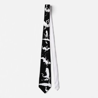 Egrets Silhouette Art Tie tie