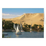 Egypt, Aswan, Nile River, Felucca sailboats, 2 Cards