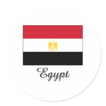 Egypt Flag Design Round Sticker