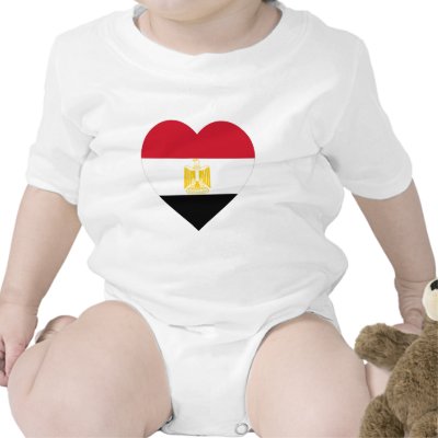 Egypt Flag Heart T-shirt by Vexillophile