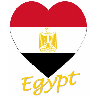 Egypt Flag Heart Tee Shirt by Vexillophile