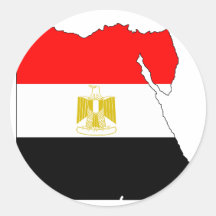 Egypt flag map round sticker