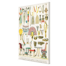 Egyptian Accessories, from 'Trachten der Voelker' Stretched Canvas Print