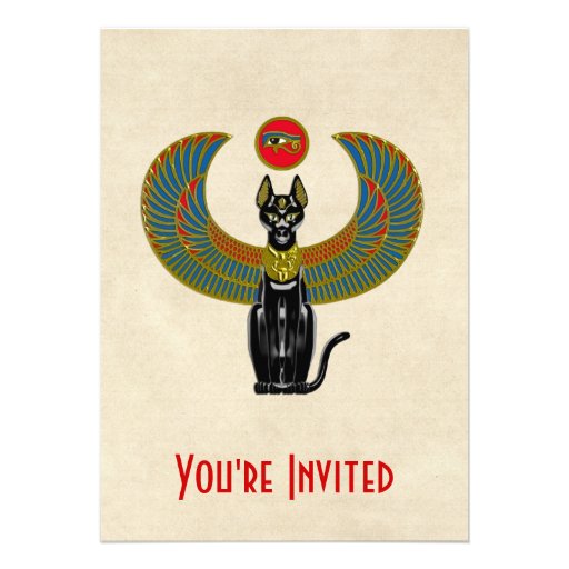 Egyptian Cat Goddess Personalized Invitations