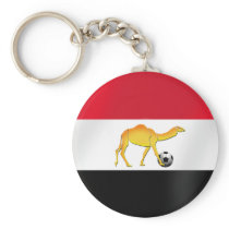 Egyptian desert camel soccer ball flag key chains