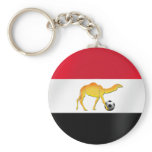 Egyptian desert camel soccer ball flag keychains