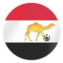 Egyptian desert camel soccer ball flag round stickers