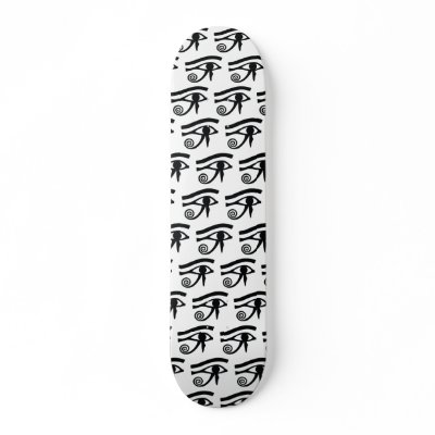 Egyptian Eye of Horus Hieroglyphic Pattern Skateboard Deck by cre8iveheart