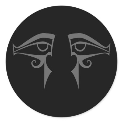 egyptian eyes horus and isis stickers by daas_1