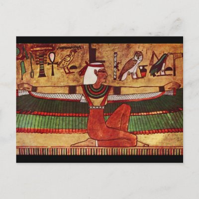 Egyptian Goddess Isis Wall Painting 1360 BC Post Cards by IsisoftheEast