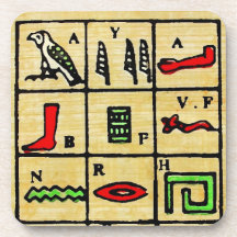 Egyptian Hieroglyphics, Alphabetic Symbols Drink Coasters