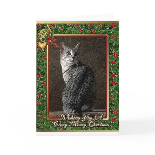 Egyptian Mau Cat Blank Christmas Card