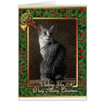 Egyptian Mau Cat Blank Christmas Card
