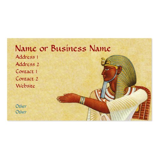 Egyptian Pharaoh Antiquities Business Profile Card Business Card Template (front side)