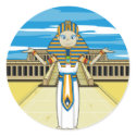 Egyptian Pharaoh King at Hatshepsut Button stickers by markmurphycreative Egyptian Pharaoh King at Hatshepsut Button stickers