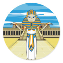 Egyptian Pharaoh King at Hatshepsut Button stickers