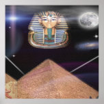 Egyptian pyramids and King Tut art