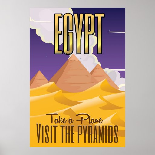 Egyptian Pyramids travel poster Zazzle