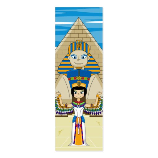Egyptian Queens Nefertiti & Cleopatra Bookmark Business Cards (front side)