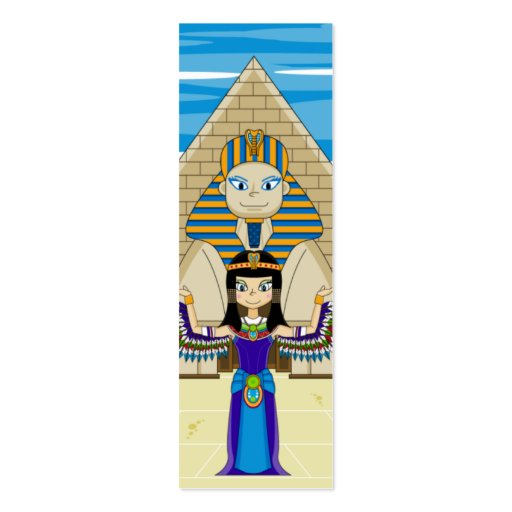 Egyptian Queens Nefertiti & Cleopatra Bookmark Business Cards (back side)