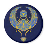 Egyptian Winged Scarab, Blue Magnets