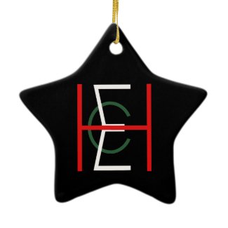EHC Logo Upright Black Christmas Tree Ornaments