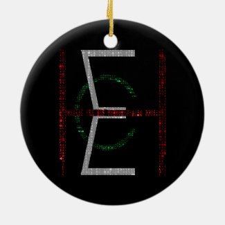 EHC Logo Upright Matrix Black Christmas Ornament