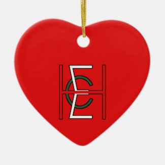 EHC Logo Upright Red Christmas Ornaments