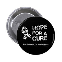 Ehlers-Danlos Hope Zebra Stripe Ribbon Button buttons