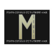 Ehwaz Rune gold Post Card