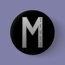 Ehwaz Rune grey buttons