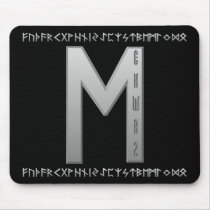Ehwaz Rune grey Mousepads