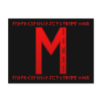 Ehwaz Rune red Post Card