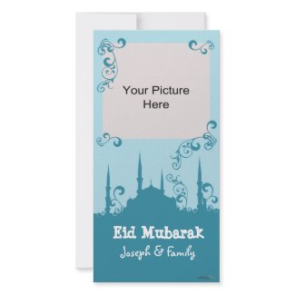 Eid Blue Swirl Photo Cards photocard